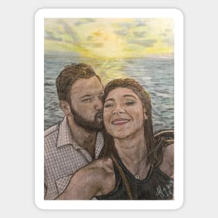 Sunset couple Sticker